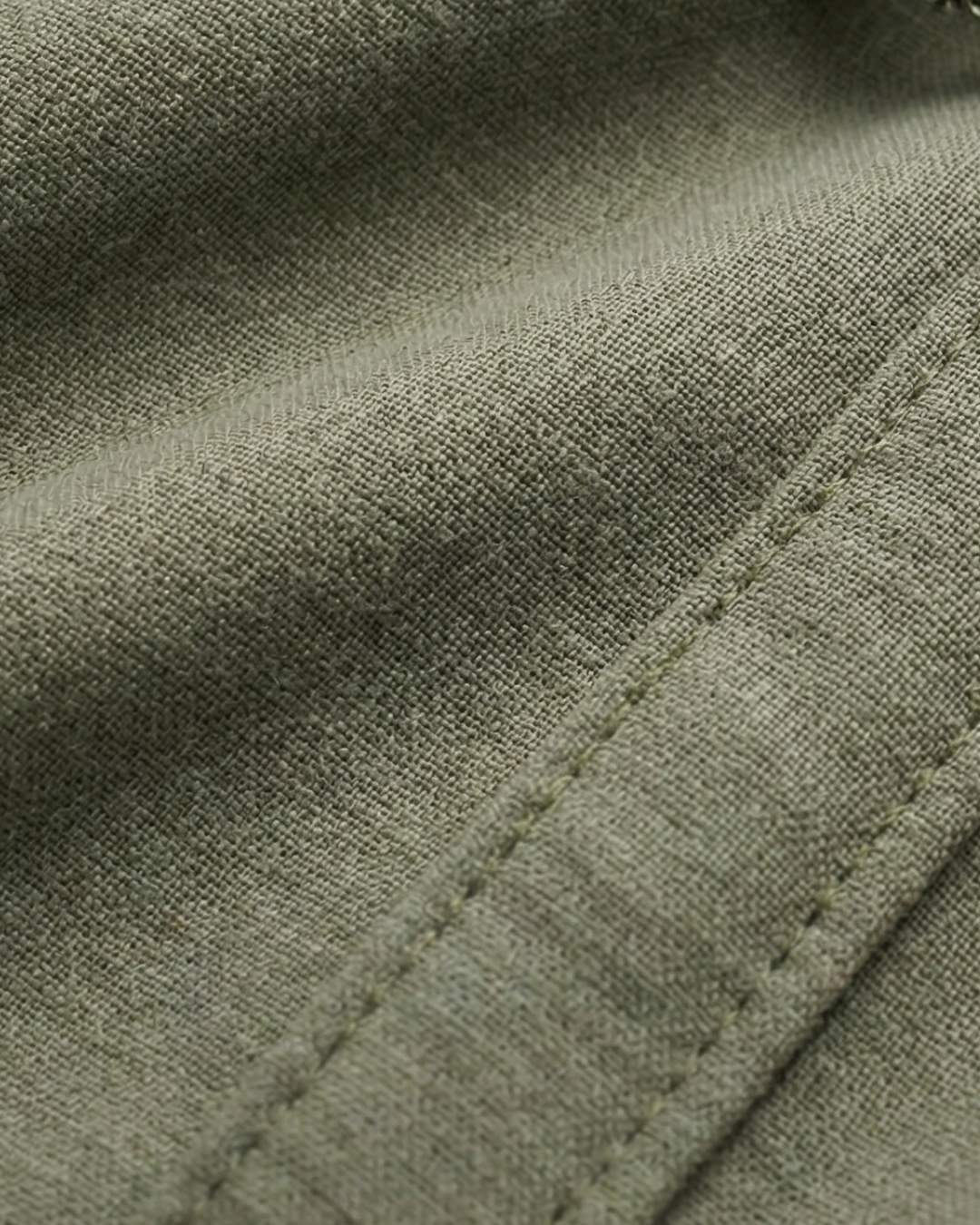 Olive Green Abaya Dress with Black Hijab - Image 4