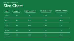 Size Chart Khan Dress